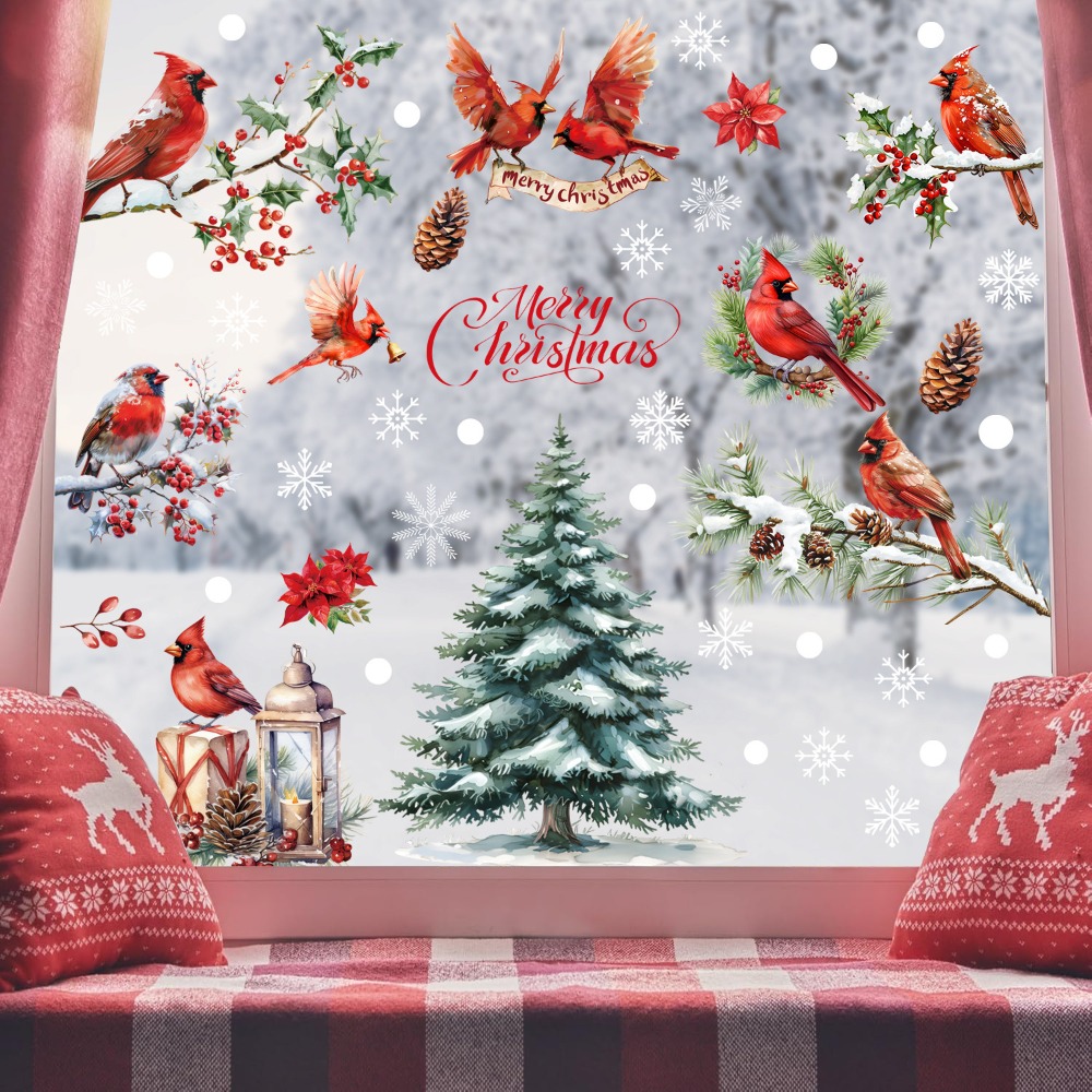 9 buah Stiker Jendela Natal Bu - Snowflake Window Decal ulasan dan harga