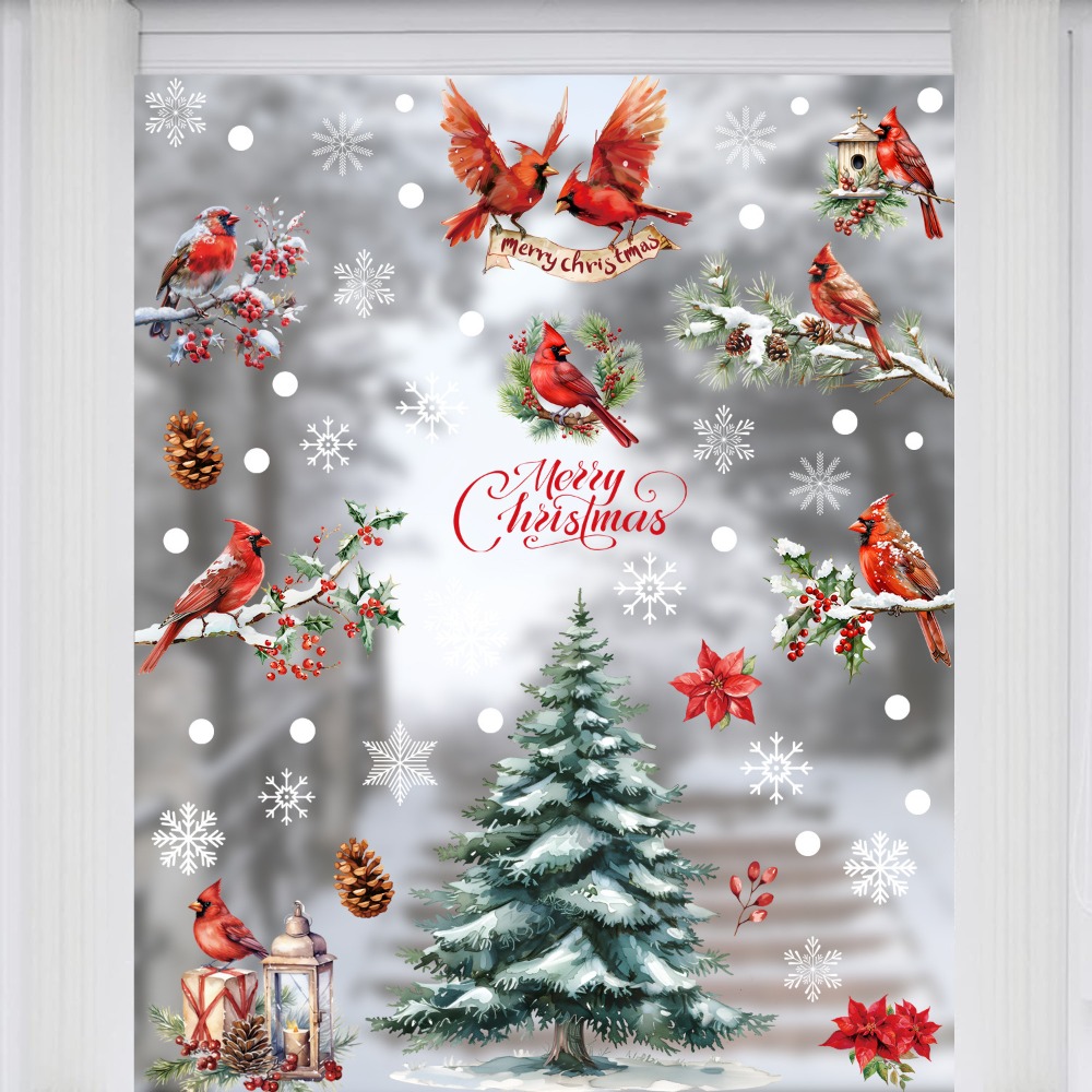 9 buah Stiker Jendela Natal Bu - Snowflake Window Decal ulasan dan harga