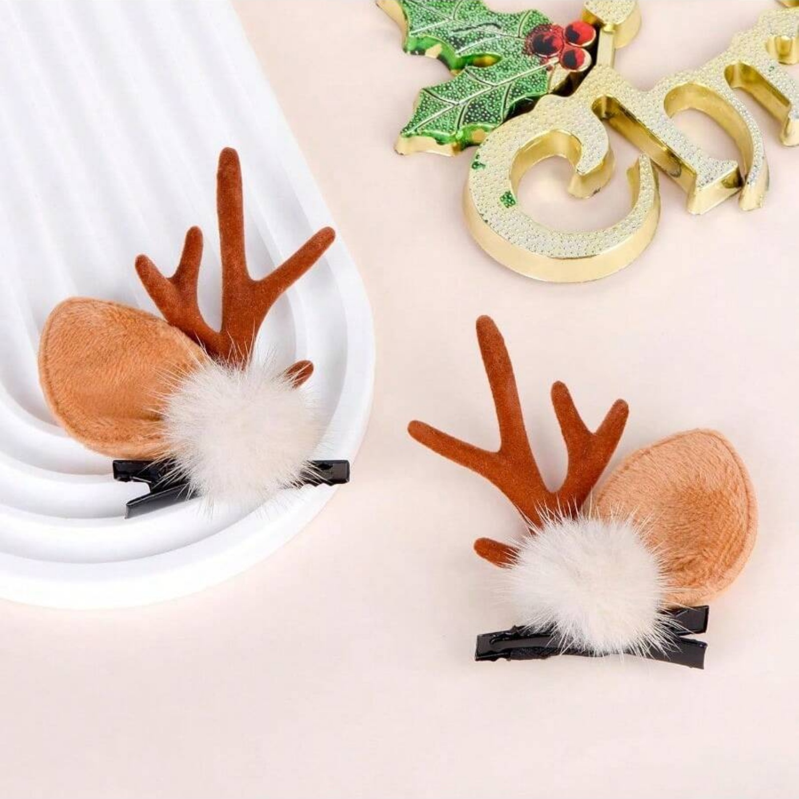 2 Buah Jepit Rambut Tanduk Rus - Reindeer Antlers Headband ulasan dan harga