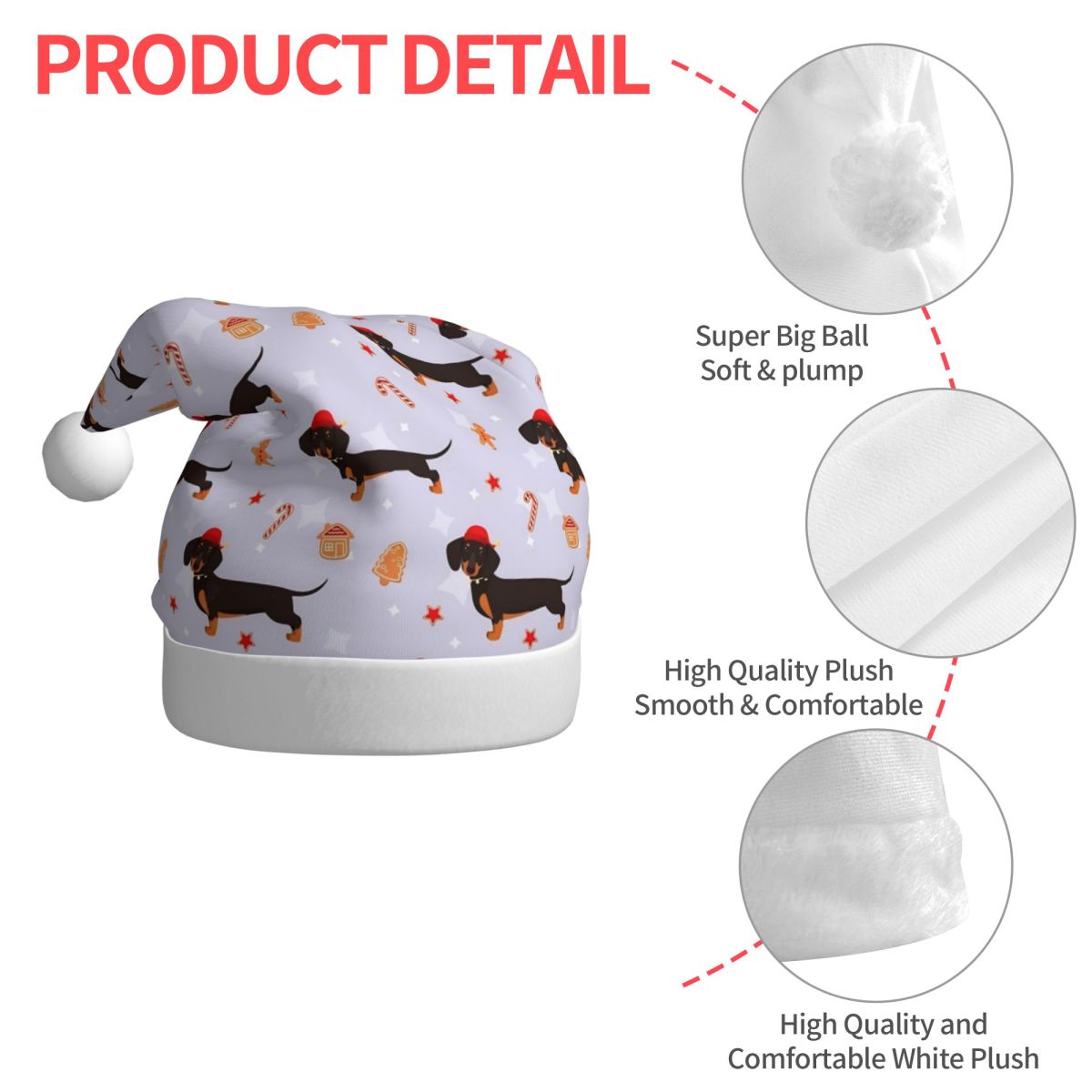 Topi Natal Kawaii Boneka Dachs - Santa Hat Plush ulasan dan harga
