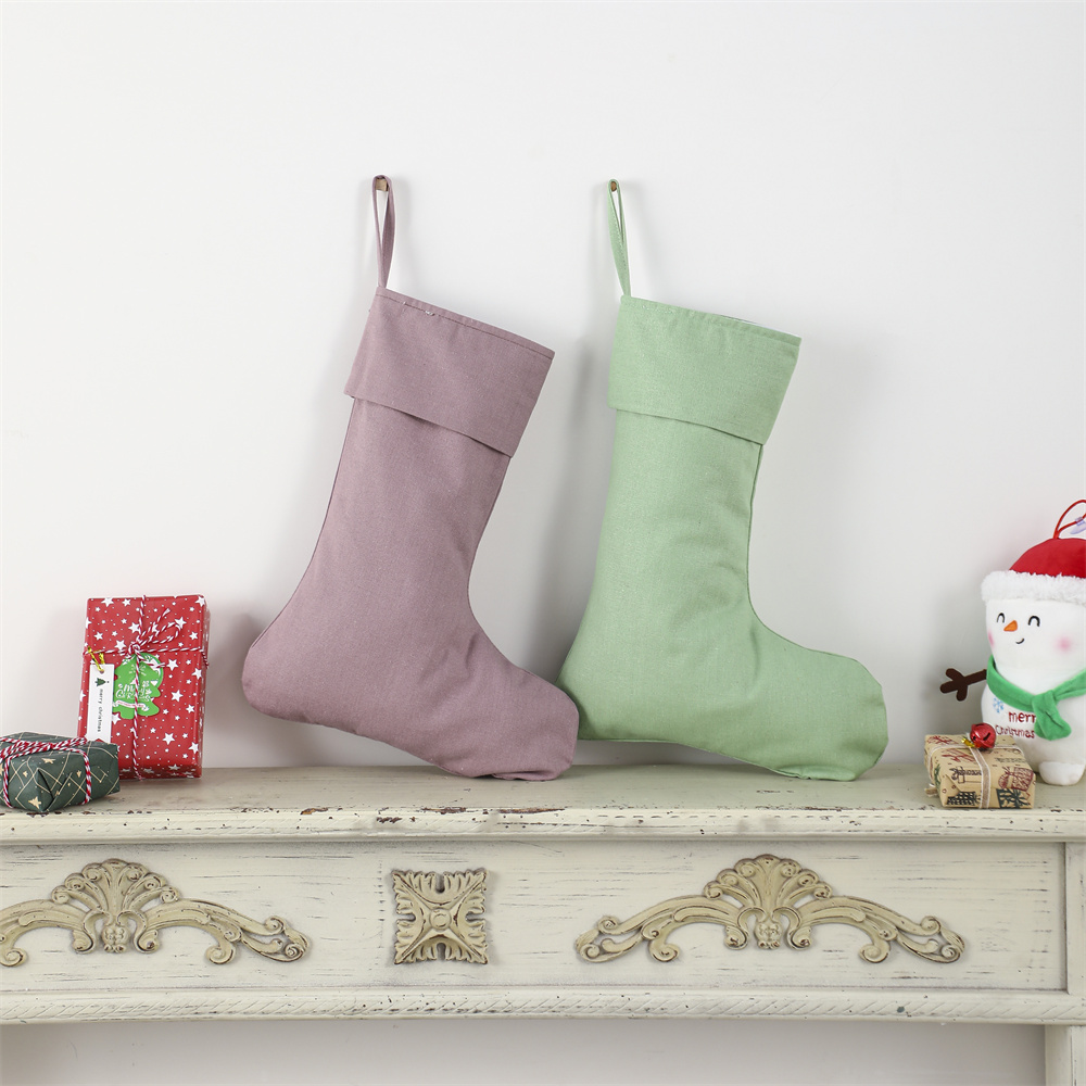 Kaos Kaki Natal Linen Alami Po - Christmas Stocking Hanging ulasan dan harga