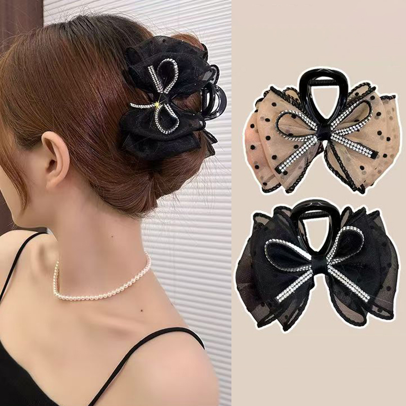 Jepit Rambut Pita Jala Elegan  - Ribbon Bow Gift ulasan dan harga