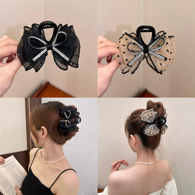 Jepit Rambut Pita Jala Elegan  - Ribbon Bow Gift ulasan dan harga