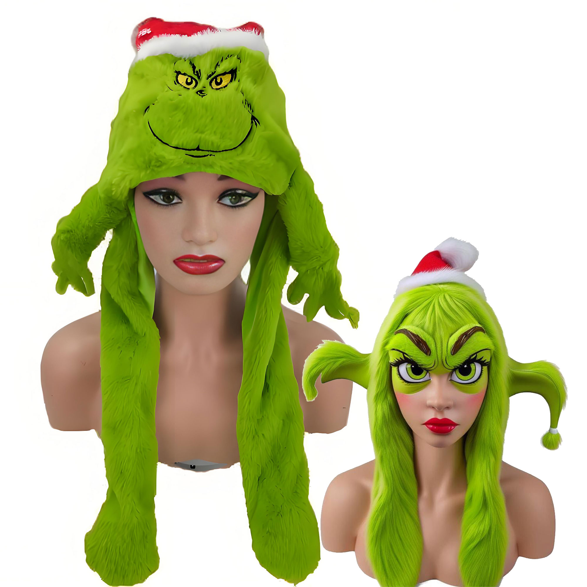 Topi, Syal, dan Kostum Kartun  - Santa Hat Plush ulasan dan harga