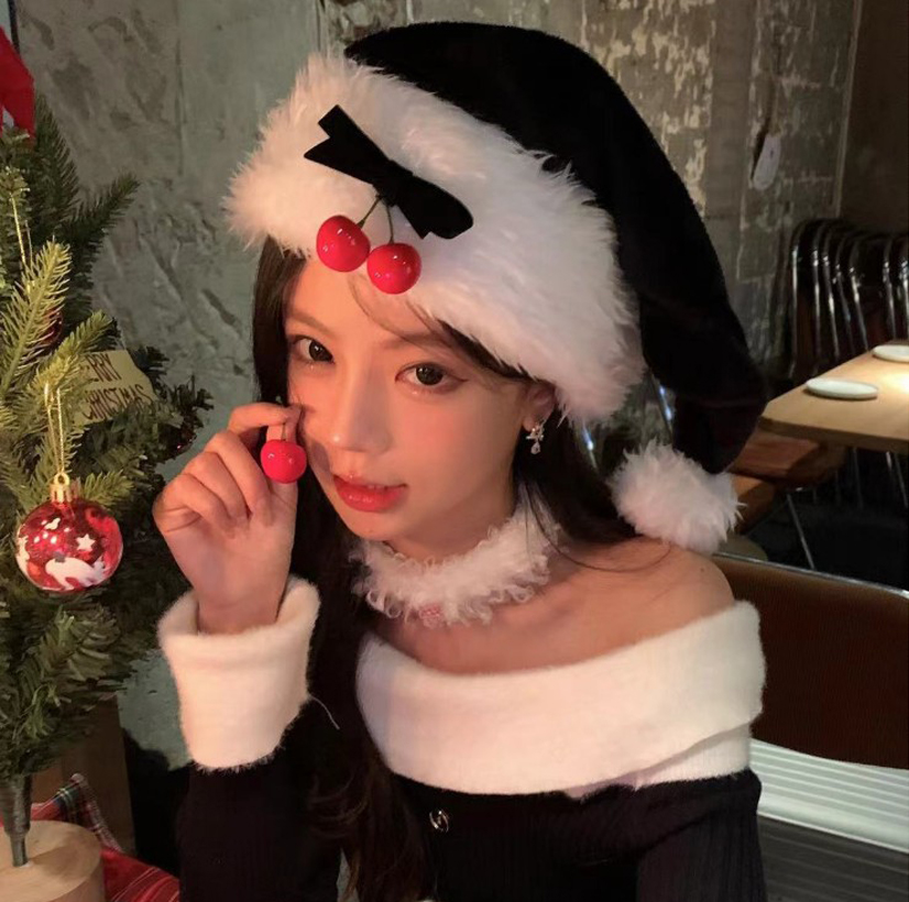 Topi Santa Mewah dengan Pita C - Santa Hat Plush ulasan dan harga