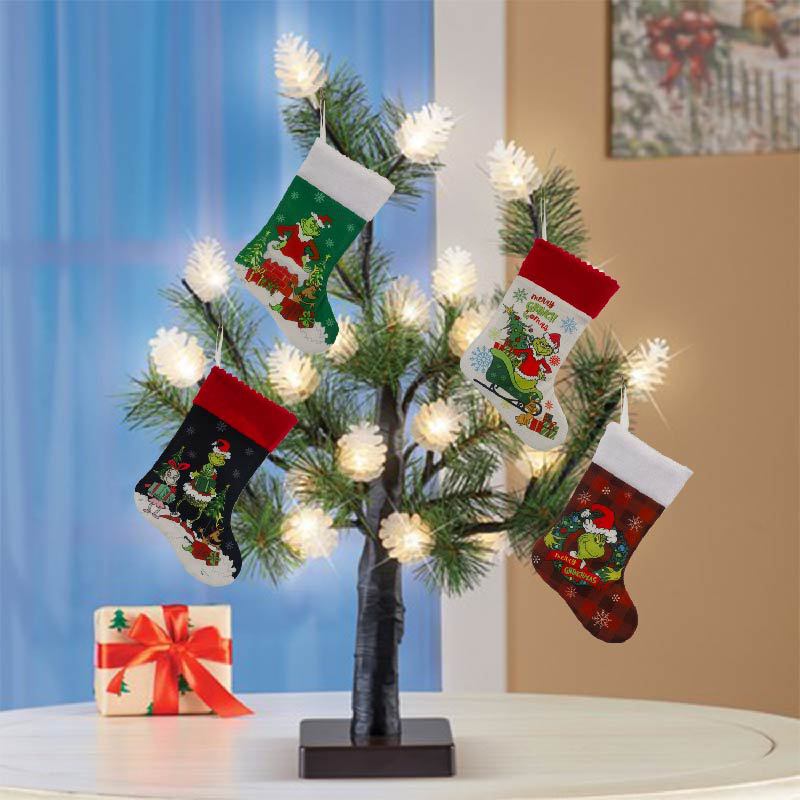 Stoking Natal Kaus Kaki Grinch - Christmas Stocking Hanging ulasan dan harga