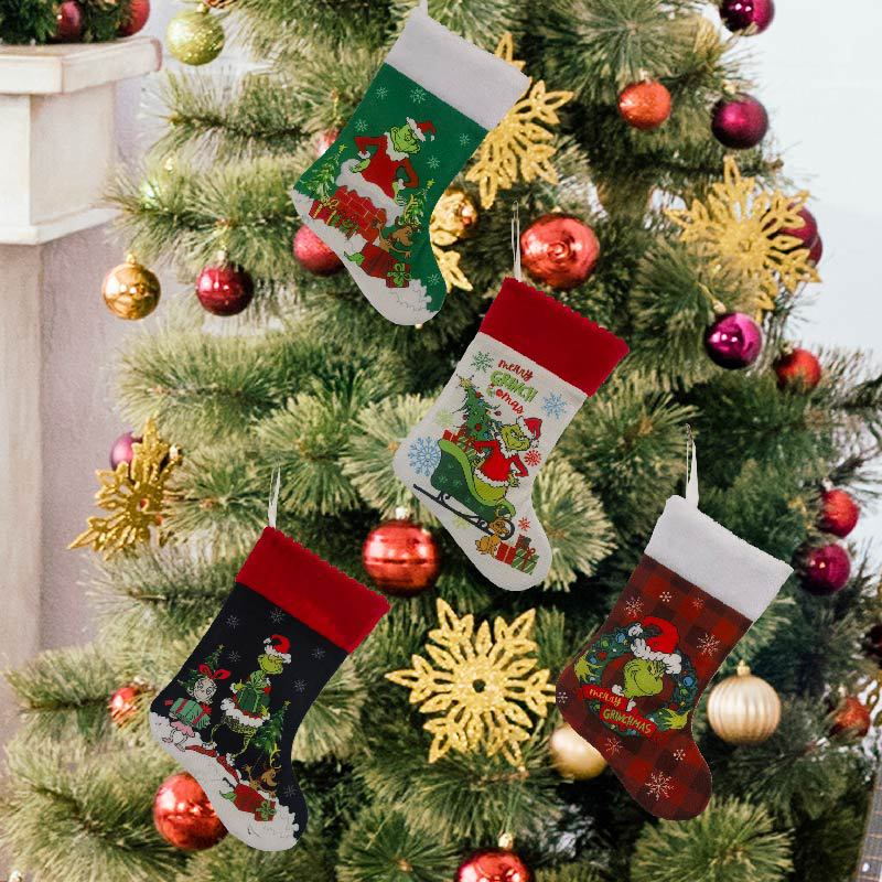 Stoking Natal Kaus Kaki Grinch - Christmas Stocking Hanging ulasan dan harga