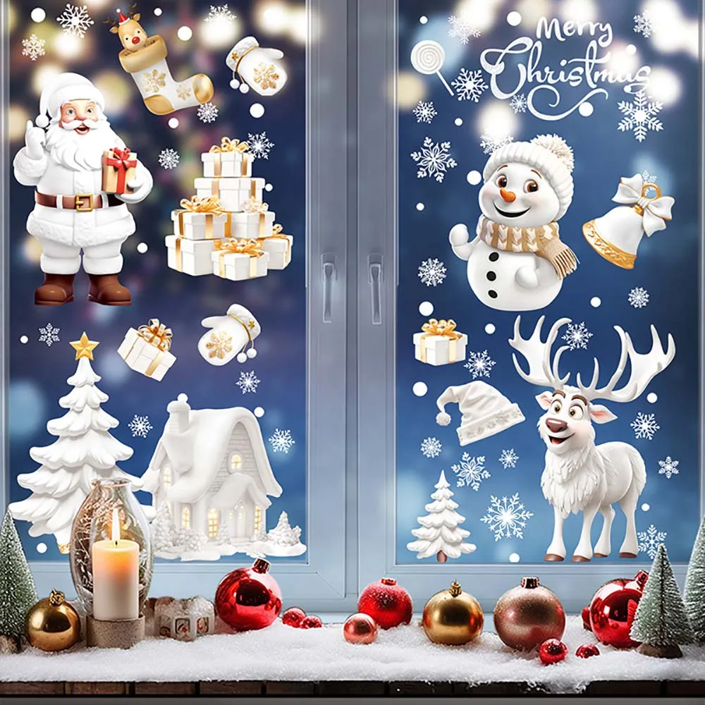 Stiker jendela Natal, 9 buah/s - Snowflake Window Decal ulasan dan harga