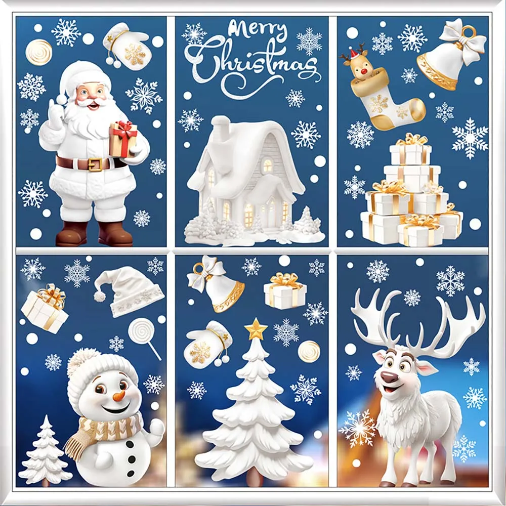 Stiker jendela Natal, 9 buah/s - Snowflake Window Decal ulasan dan harga