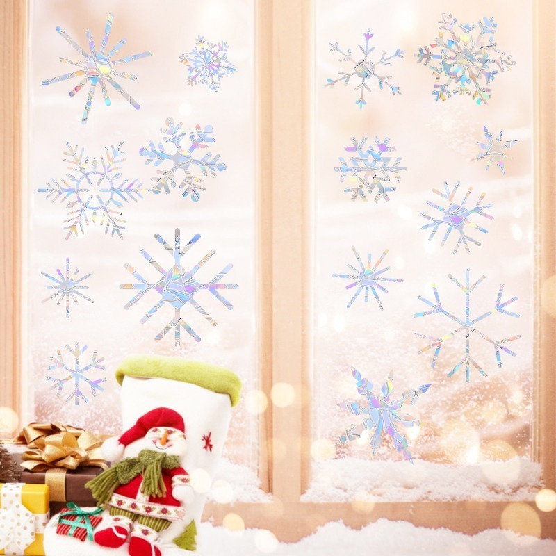Pola Kepingan Salju Natal Pela - Snowflake Window Decal ulasan dan harga
