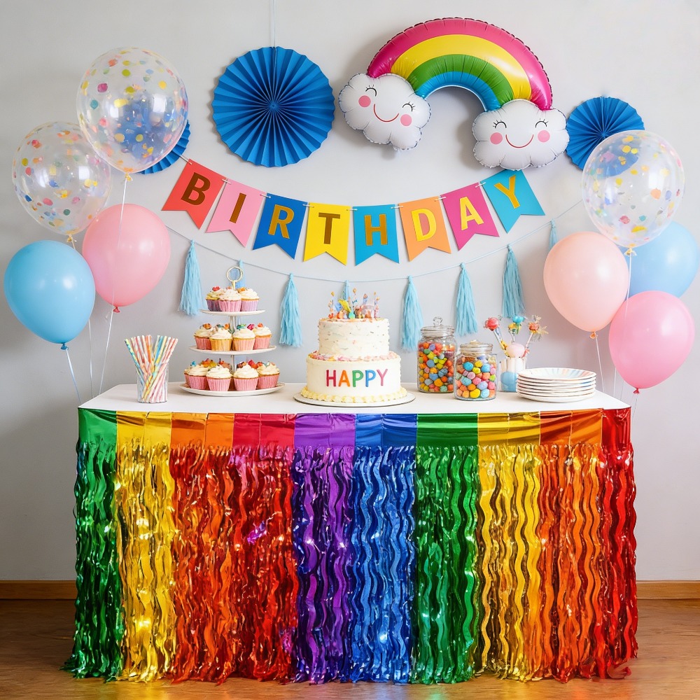 2 Paket Rumbai Meja Metalik Pe - Tinsel Garland Decoration ulasan dan harga